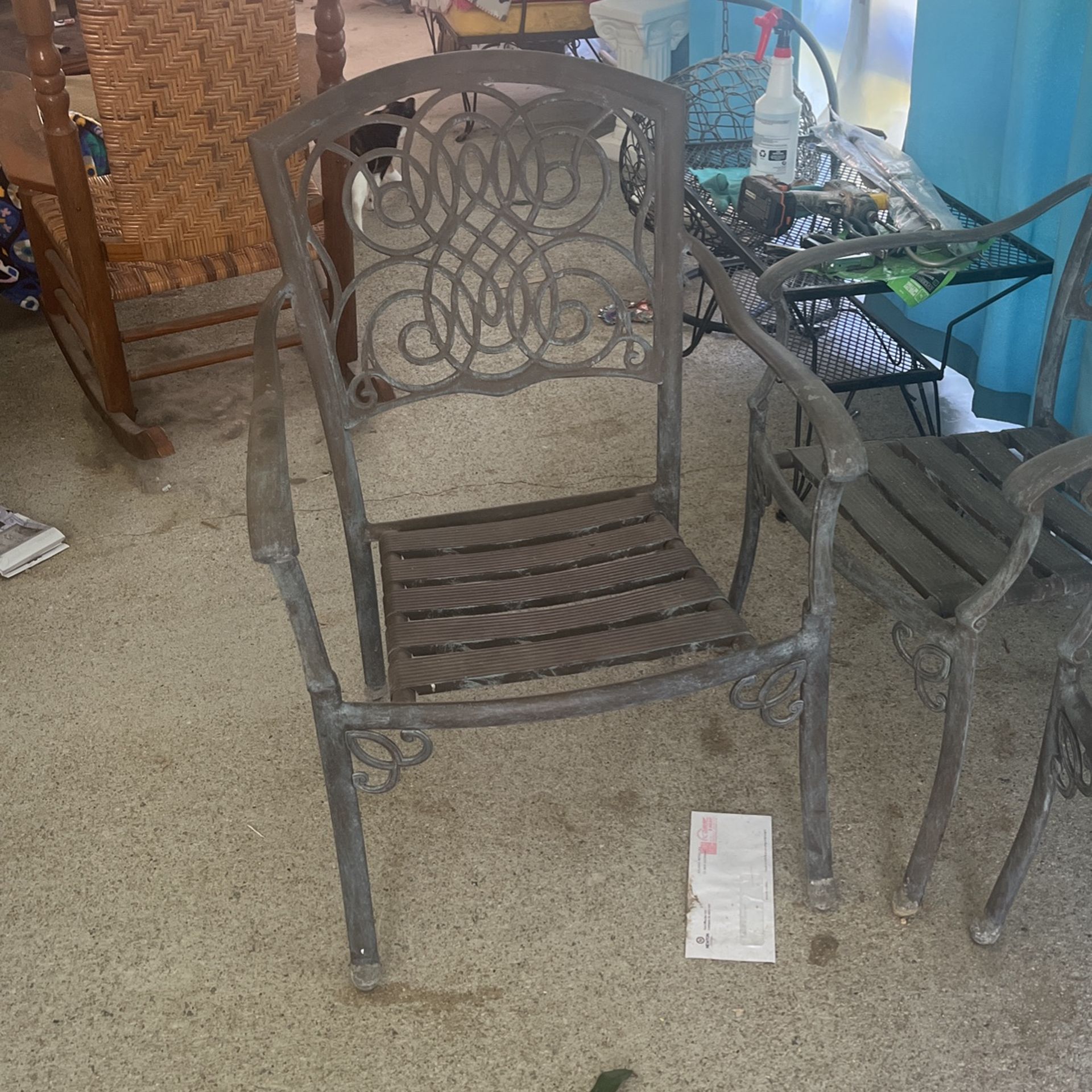 Glass Patio Table W/4 Chairs 