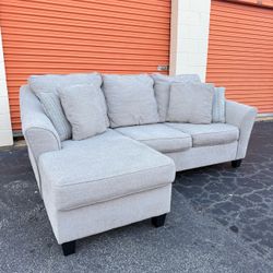 Free Delivery - Light Gray Sectional Couch with Reversible Chaise