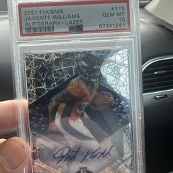 Javonte Williams Phoenix Lazer Rookie Auto PSA 10