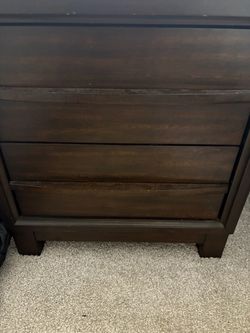 Dark Brown Wood 3-Drawer Dresser