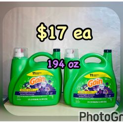 Gain Detergent 194 fl oz each( Moonlight breeze), $17 each