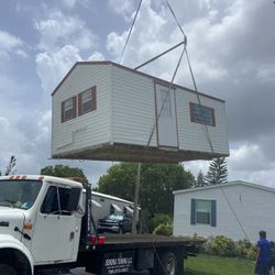 Shed Relocate.movemos Casita De Patio Rv Trailer Crane Container 