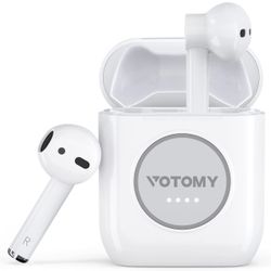 Bluetooth Wireless Earbuds,Votomy TWS Wirelss earhpnes Stereo Sound with 45H Playtime & Power Display, Dual 13MM Mic Driver, Sweat Proof Bluetooth 5.0