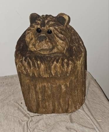 Hand carved wood bear