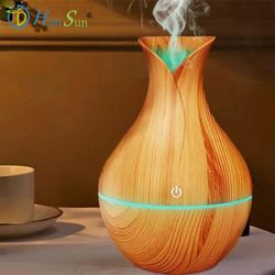 NEW Ultrasonic Humidifier Oil Diffuser COLOR LIGHT WOODEN Aromatherapy with 7 Soothing Colors LED