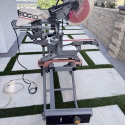 Ridgid 12” Compound Miter Saw With Stand - Used 3 Times Home Projects 