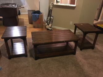 Solid wood Coffee table with end tables