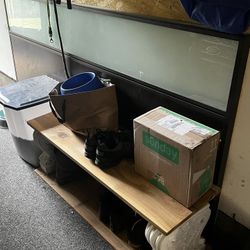 Room / Office Divider. Glass & Wood Finish In metal Casing