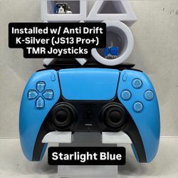 PS5 Dualsense (Starlight Blue) | Installed w/ K-Silver (JS13 Pro+) TMR Joysticks