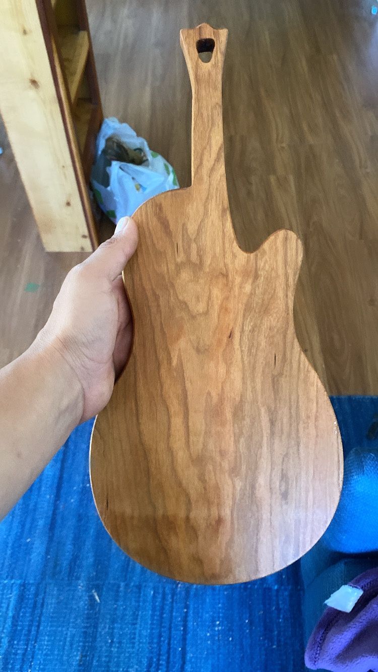 Solid Hardwood Guitar Cutting Board