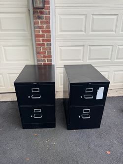 HON 2-Drawer Black Metal Filing Cabinets
