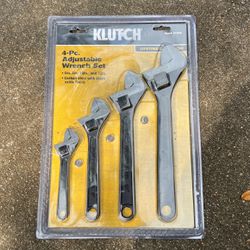 Klutch Adjustable Wrench Set, 4-Pc.
