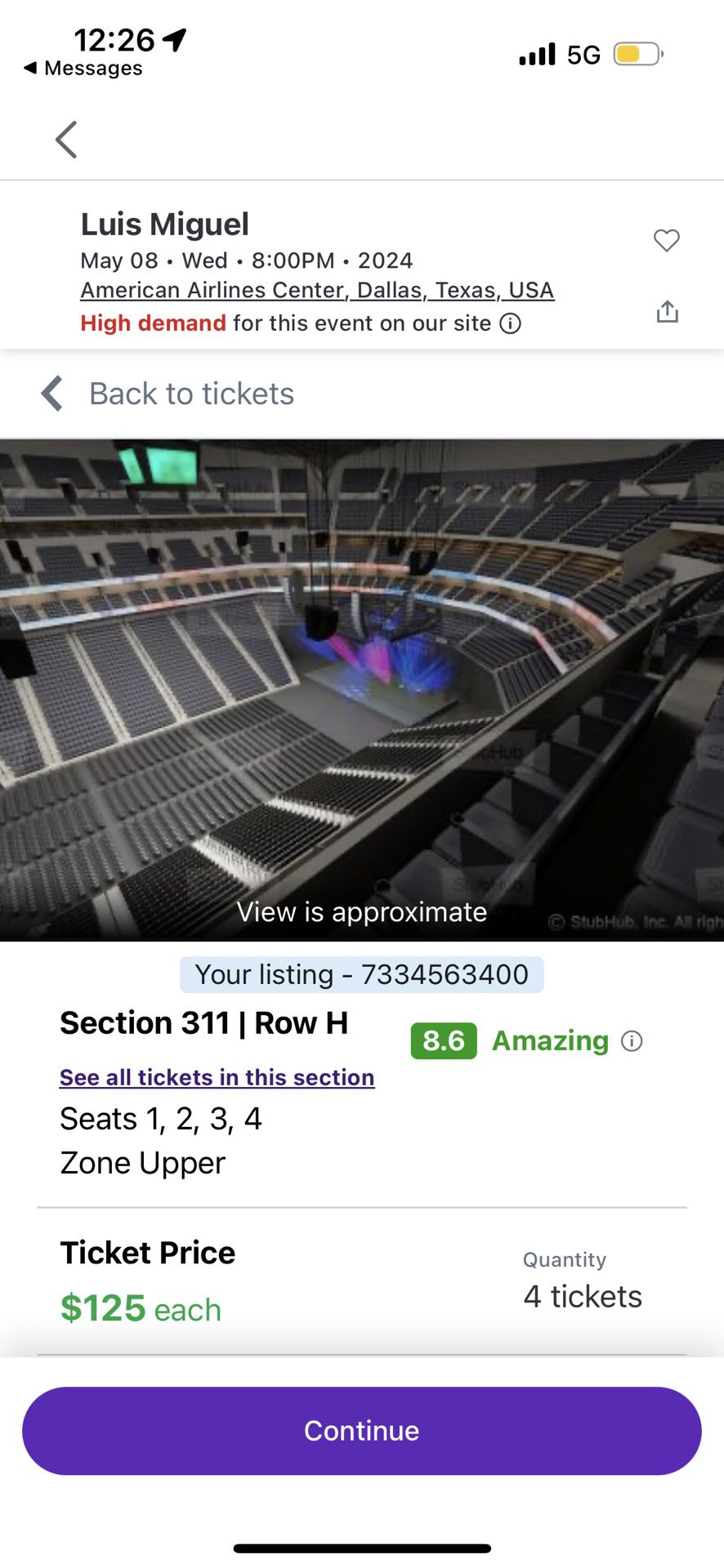 Luis Miguel - 2 Tickets On Aisle