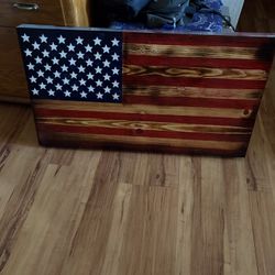 Handmade Wood American Flag