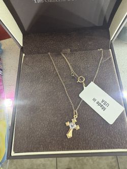 14k Jared Jewelry Baby Infant Necklace Cross Baptism 