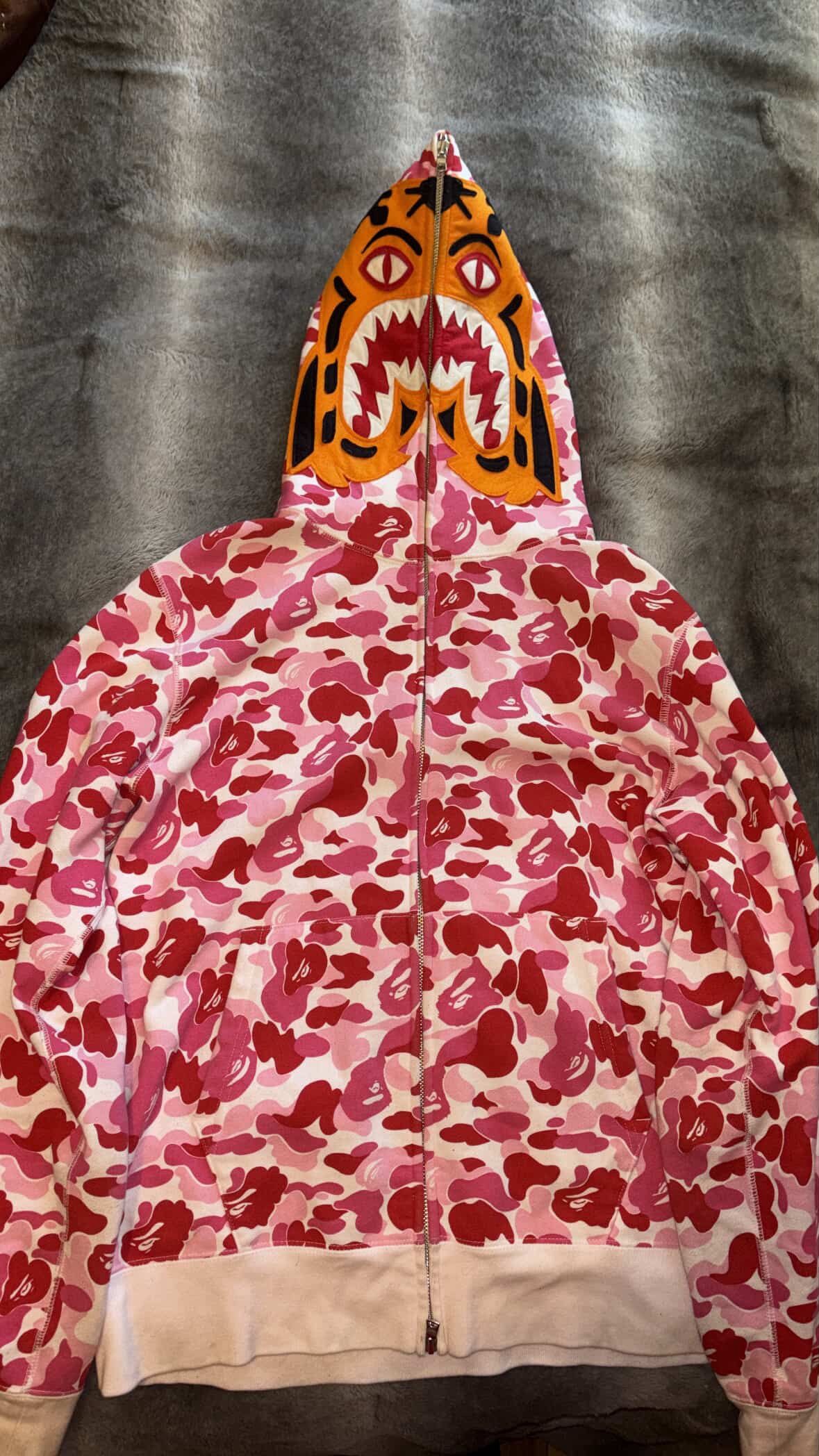 (BAPE) Pink Tiger Camo Hoodie π Sz L