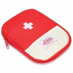 New Red & White 4 Pocket Travel First-Aid Pouch