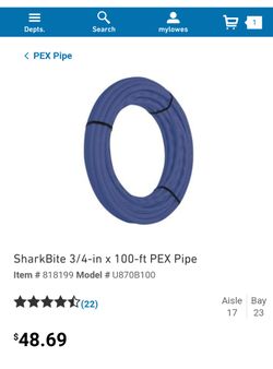 100 ft Shark bite 3/4 pex brand new