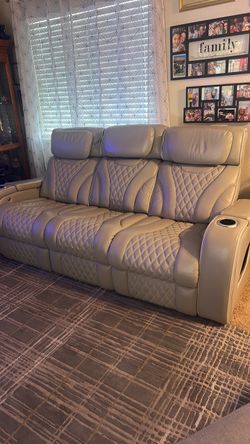 Leather Couch Grey 7’4”