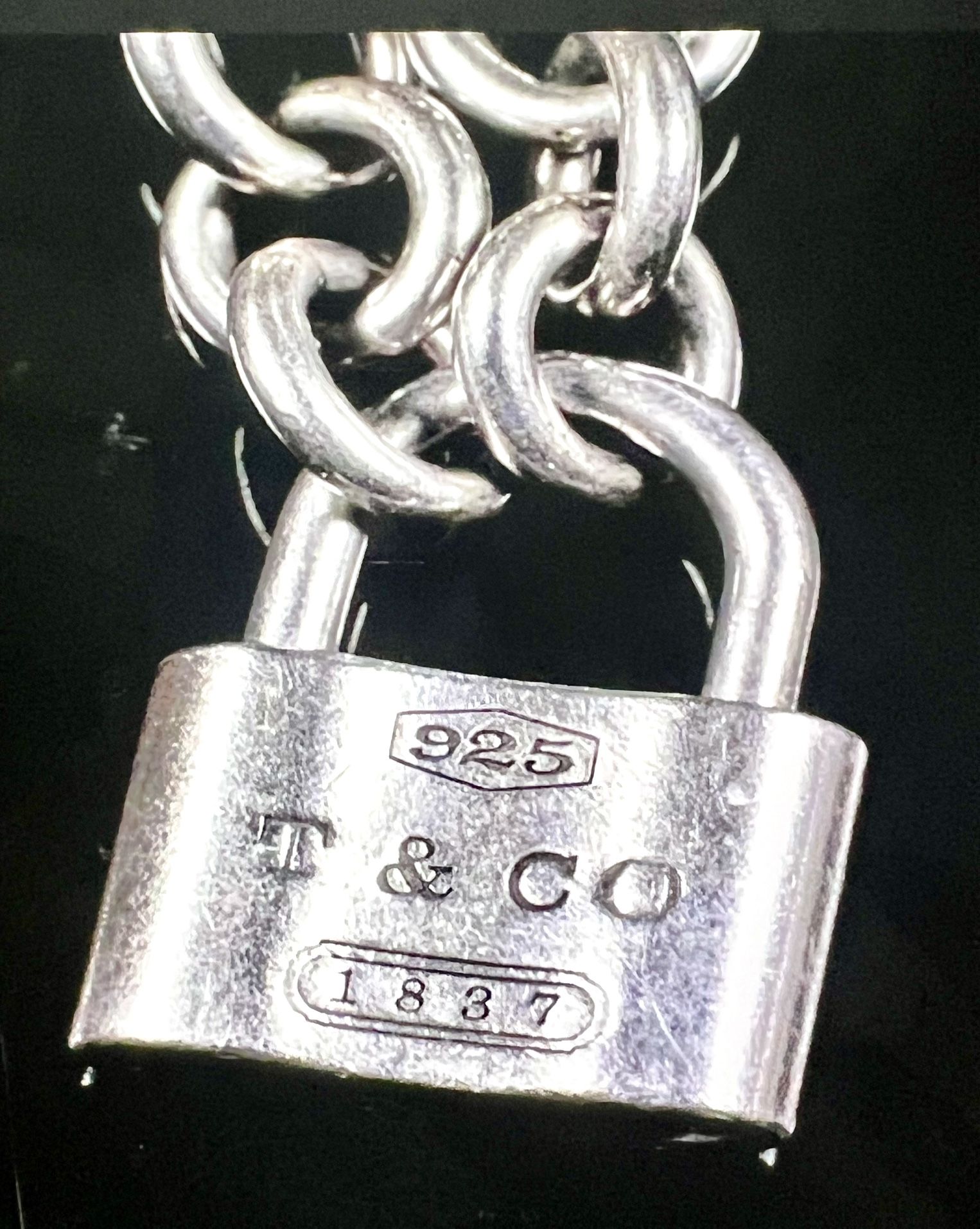 From the Tiffany 1837 Collection 925 Sterling Silver stamped necklace