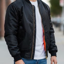 Men’s Black Bomber Jacket