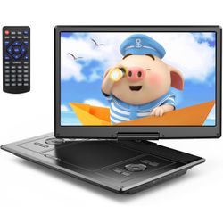 YOTON 16.9" Portable DVD Player with 14.1" HD Swivel Screen for Car, 4-6 Hours Playtime with Battery, Smart Memory Playback, USB/SD Support [Blu-ray N