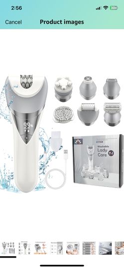 Epilator for Women, 7 in 1 Epilator Hair Removal for Women, Shaver, Bikini, Face Razor, Facial Brush, Face Massage and Body Exfoliator, IPX6 Waterproo
