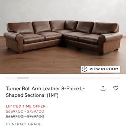 Pottery Barn Leather Sectional