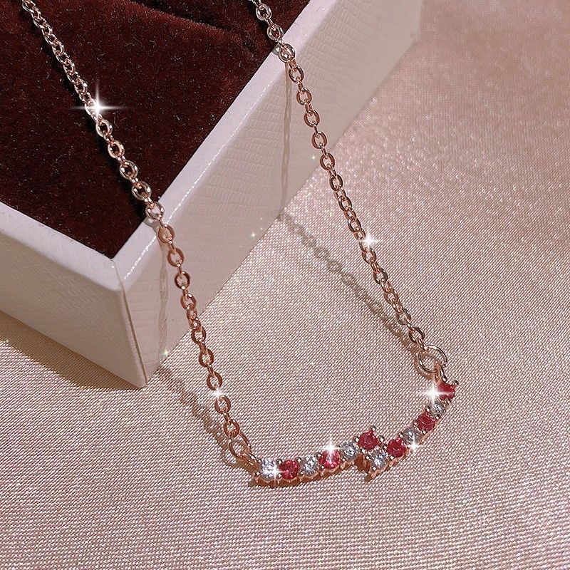 "Silver Plated Micro Pave CZ Crystal Gemstone Necklace for Women,  HA4031
