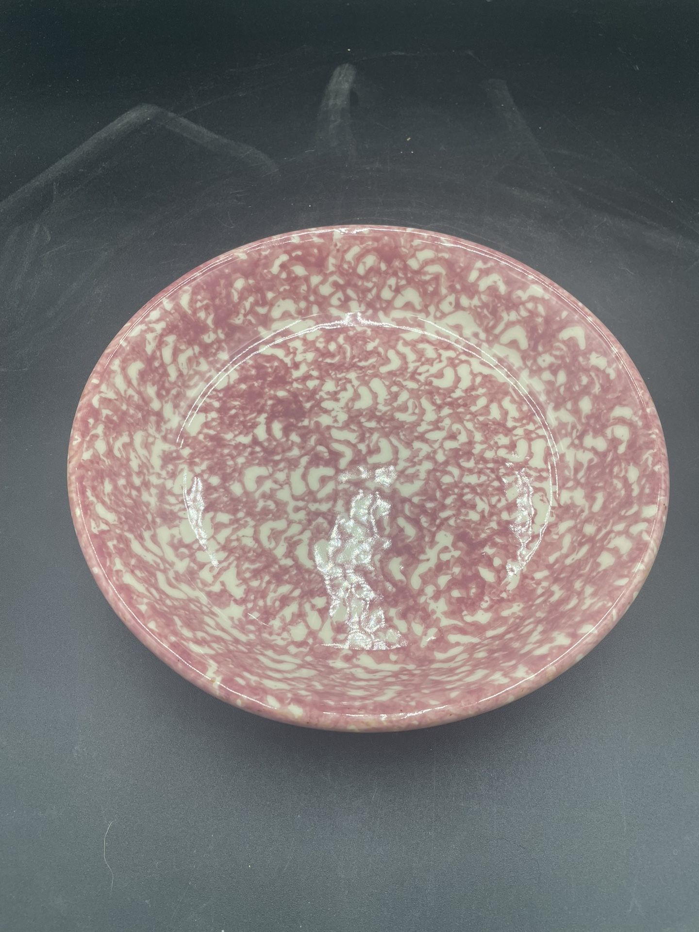 Roseville Spongeware Gerald Henn Workshop Pottery 9.5” Pink Bowl