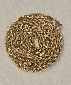14k Gold Diamond Cut Rope Chain