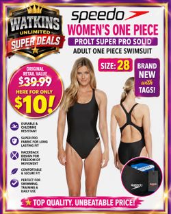 🏊 SPEEDO Women’s ProLT Super Pro Solid One-Piece Swimsuit – Size 28 – NEW WITH TAGS!