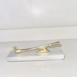 Vintage Taiwan Metal and Marble Golf Club Paper Clip / Paper Weight / Ornament