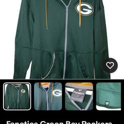 Fanatics Green Bay Packers Zip Up Hoodie Sweater Large