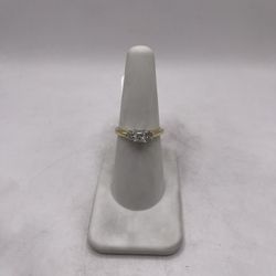 14kt Dual-Tone Gold Diamond Engagement Style Ring 