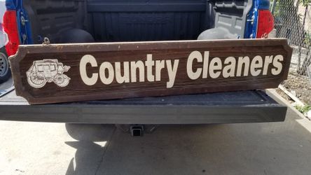Wood carved sign