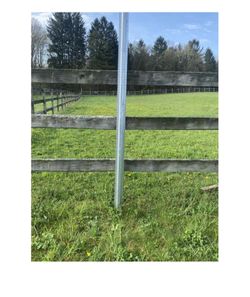 Fence Line Post 7-1/2 ft H x 3-1/2 inW Galvanized Steel