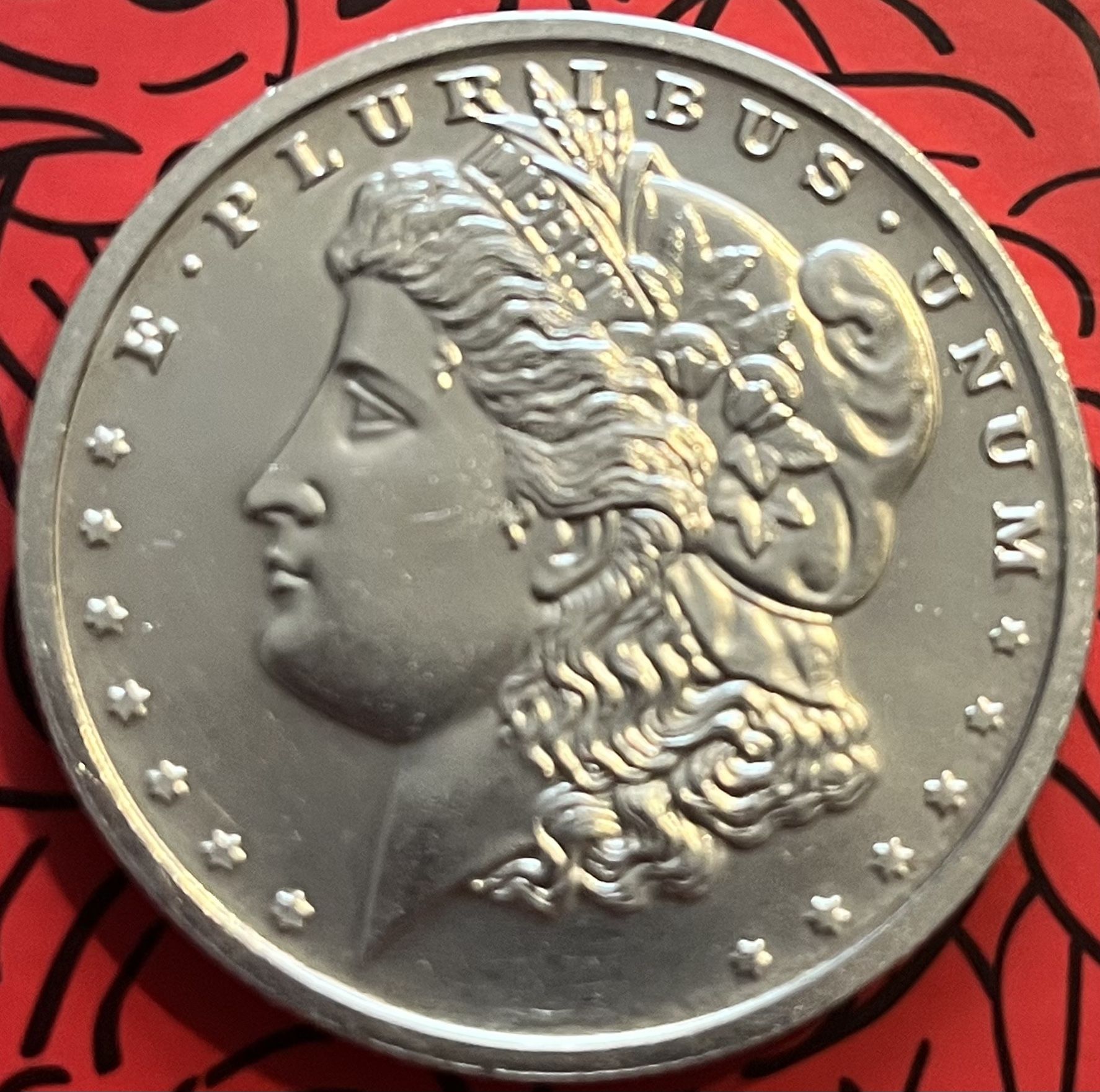 1 Oz Silver BU Morgan Dollar Design Silver Round .999 FS