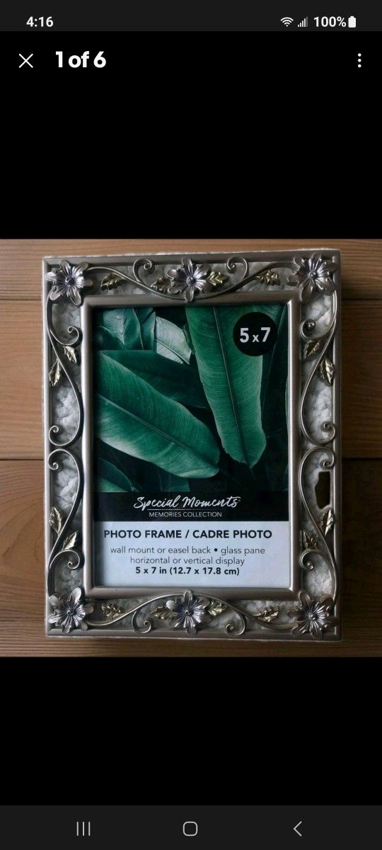 Floral metal frame (art Deco /art Nouveau style) 5X7 