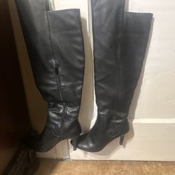 Black Knee High Heels Boot Style