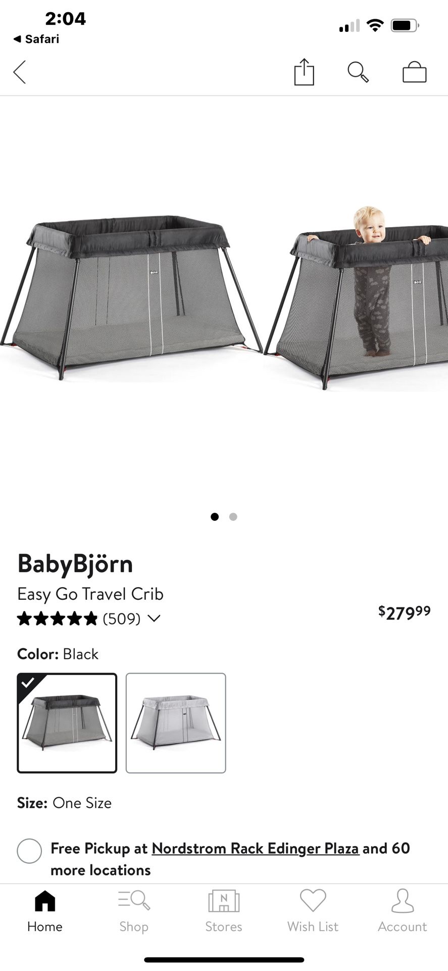 Baby Bjorn Easy Go Travel Crib Black1