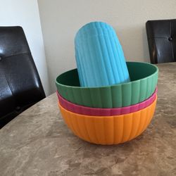 Colorful Bowl And Cup Set 