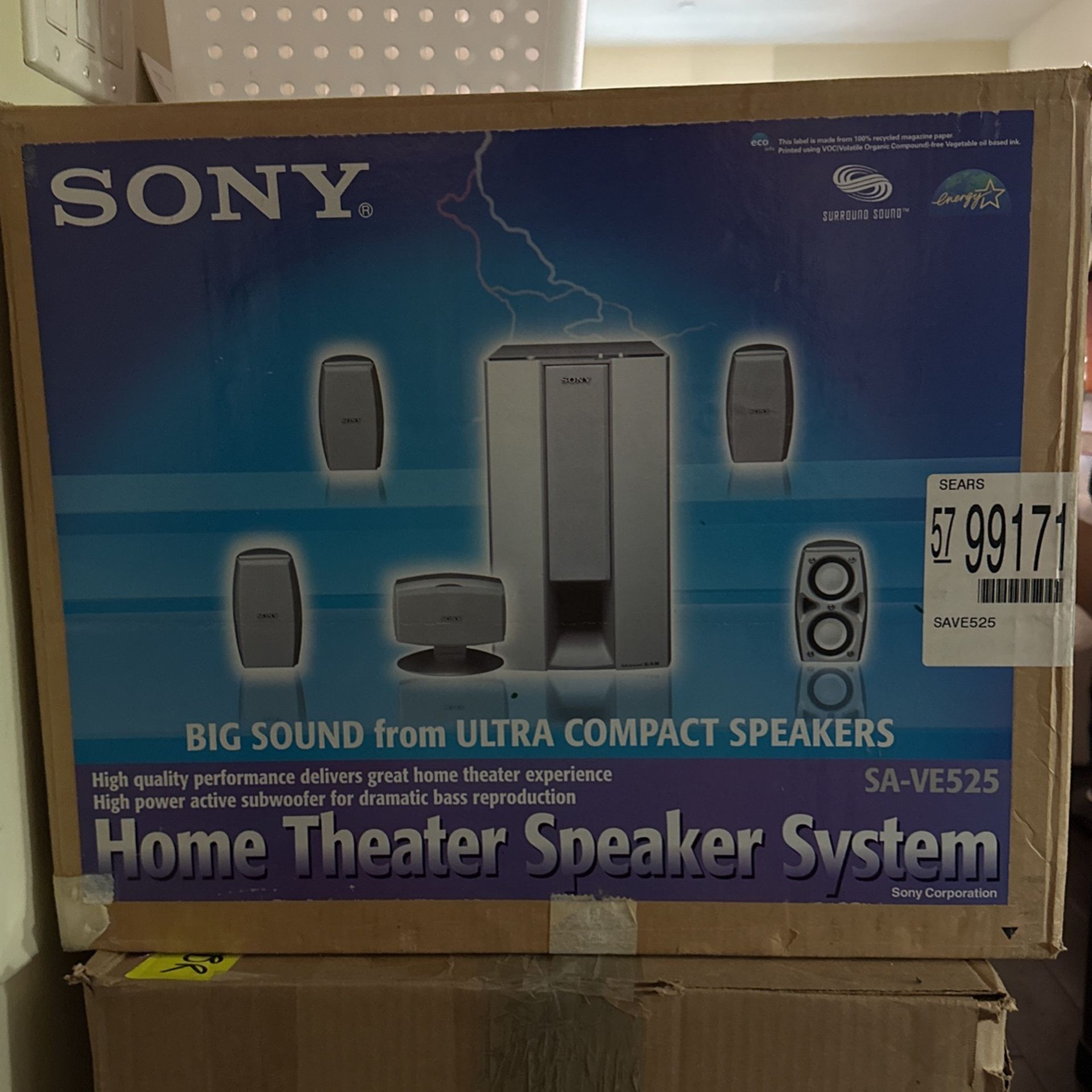 *NEVER USED 2002* SONY 5.1 Home Theater Speaker System SA-VE525 120 Watt NEW Open Box