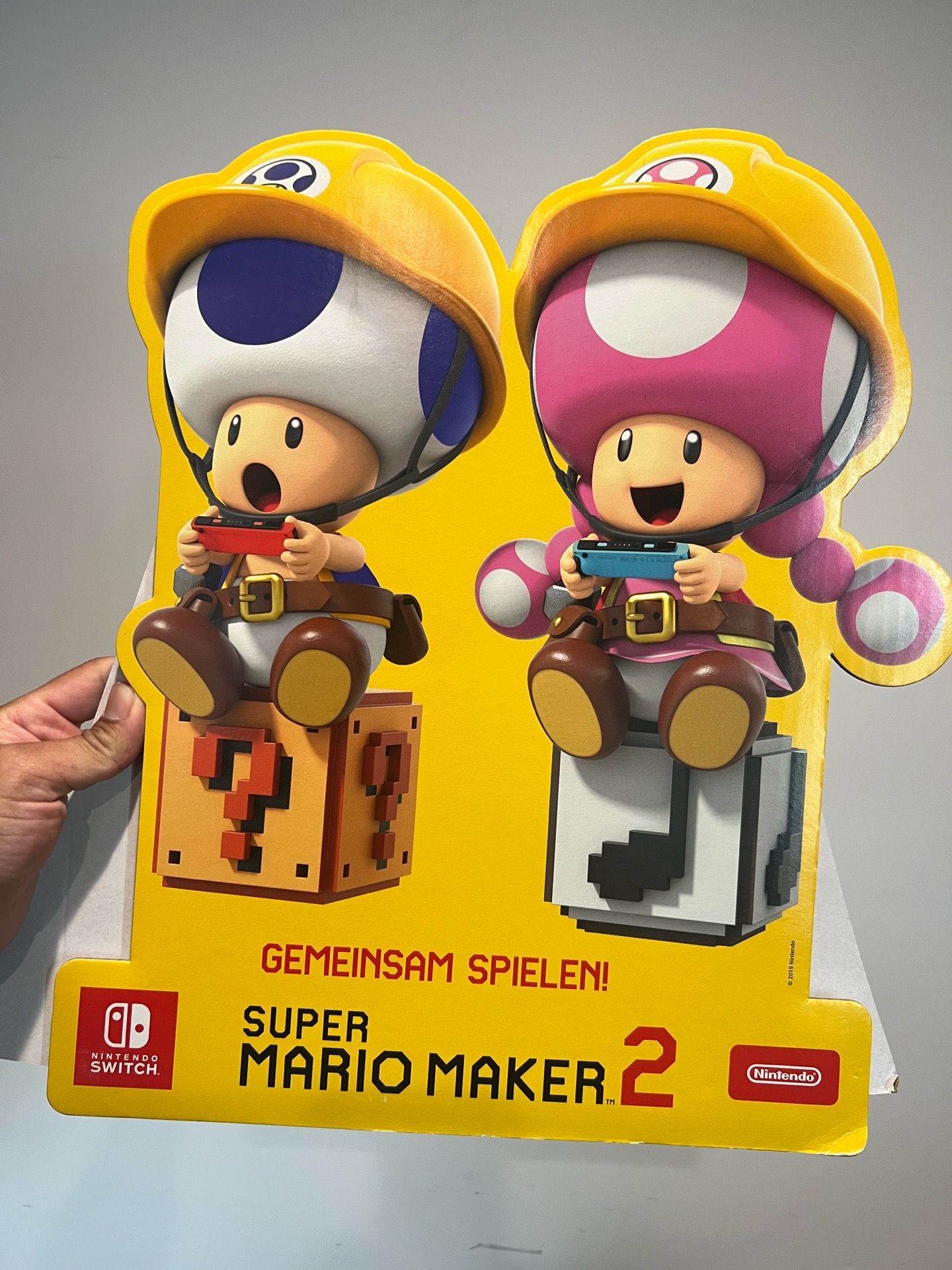 Super Mario Maker 2 promo display standee