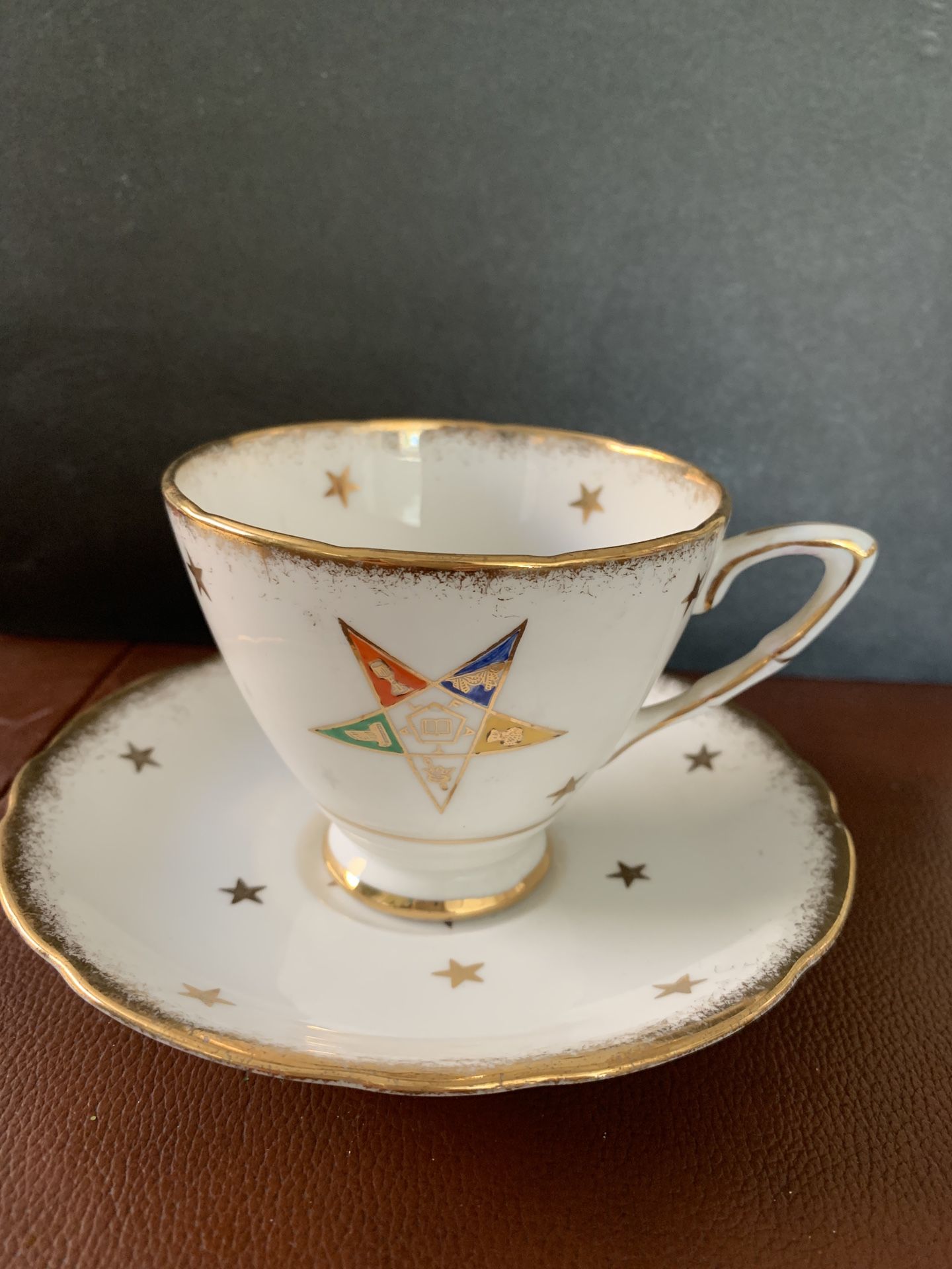 Masonic Eastern Star Fatal Fine Bone China Cup& Saucer