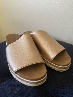 Adrienne Vittadini Sport Neutral Wide-Strap Slide Sandals