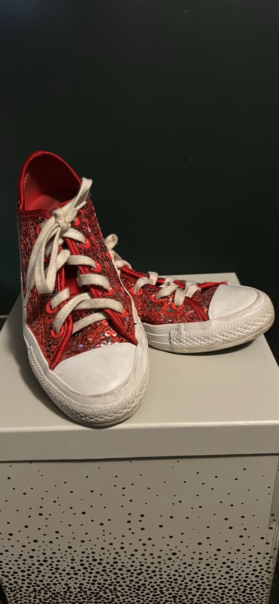 Converse All star Red Sparkly