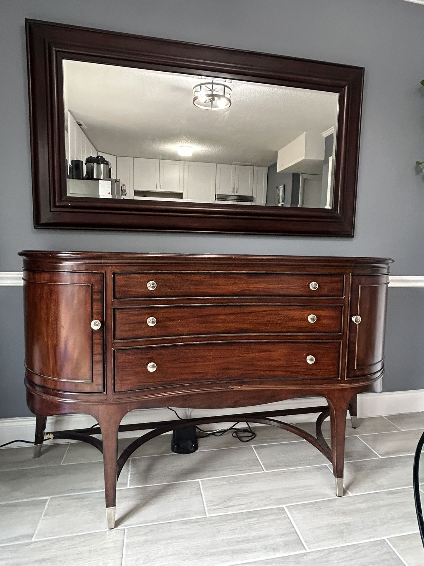 Antique Buffet And mirror