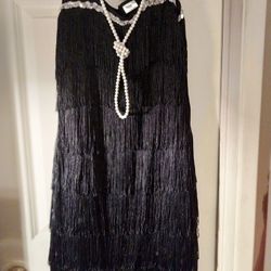 Adult ROARING 20's FLAPPER DRESS Sz Small