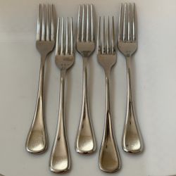 5pc Hampton Geneva-Glossy Dinner Fork 7.8”Stainless 18/10, 199, 227, Bevel Front